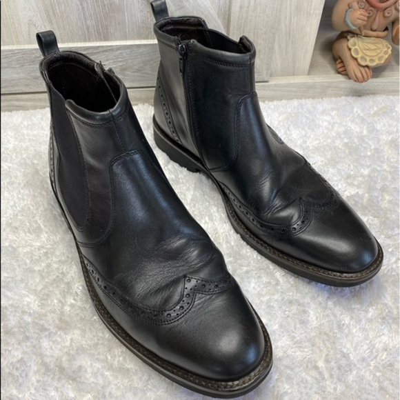 ECCO Chukka Boot Black Cow Leather EU 45 US 11-11.5 - Picture 3 of 15